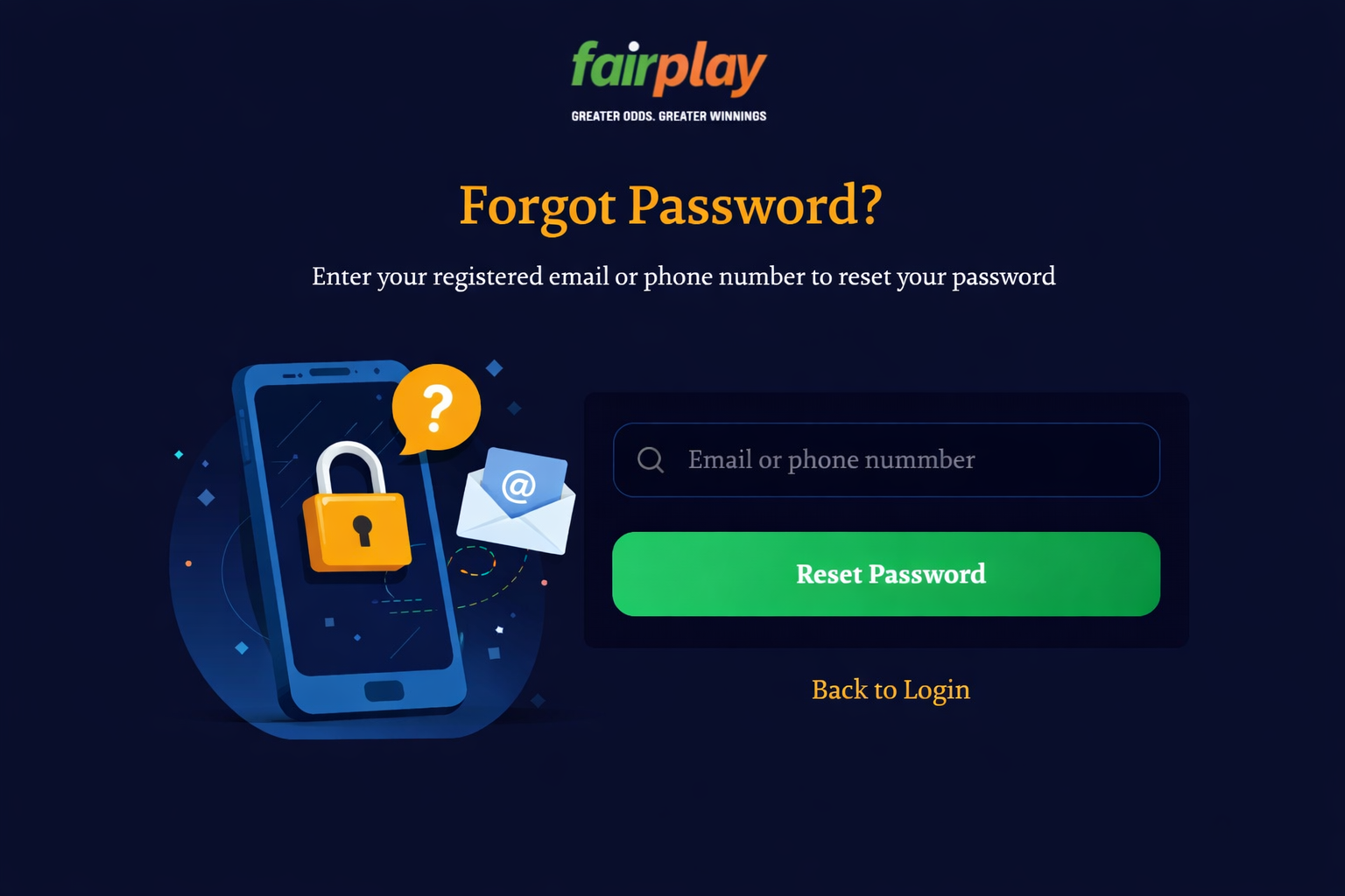 Forgot Fairplay Password